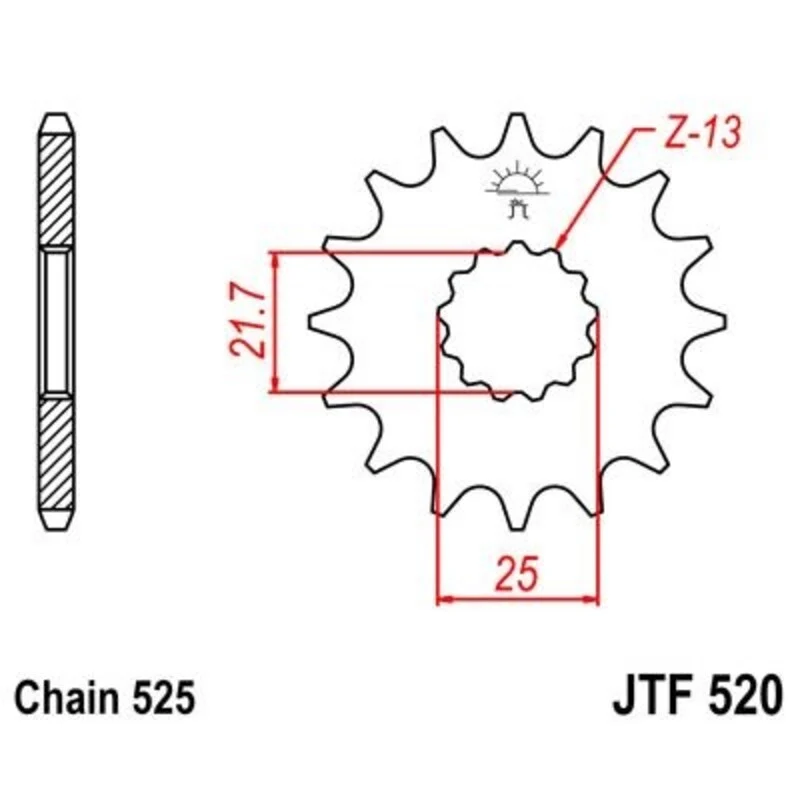 JT SPROCKETS Steel Noise-Free Front Sprocket 520 - 525 JTF520.15RB
