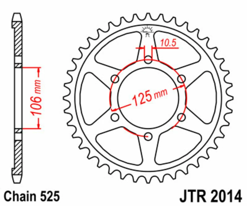 JT SPROCKETS Steel Standard Rear Sprocket 2014 - 525 JTR2014.50