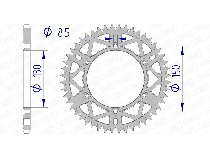 AFAM Aluminium Ultra-Light Self-Cleaning Rear Sprocket 13323 - 520 13323+54