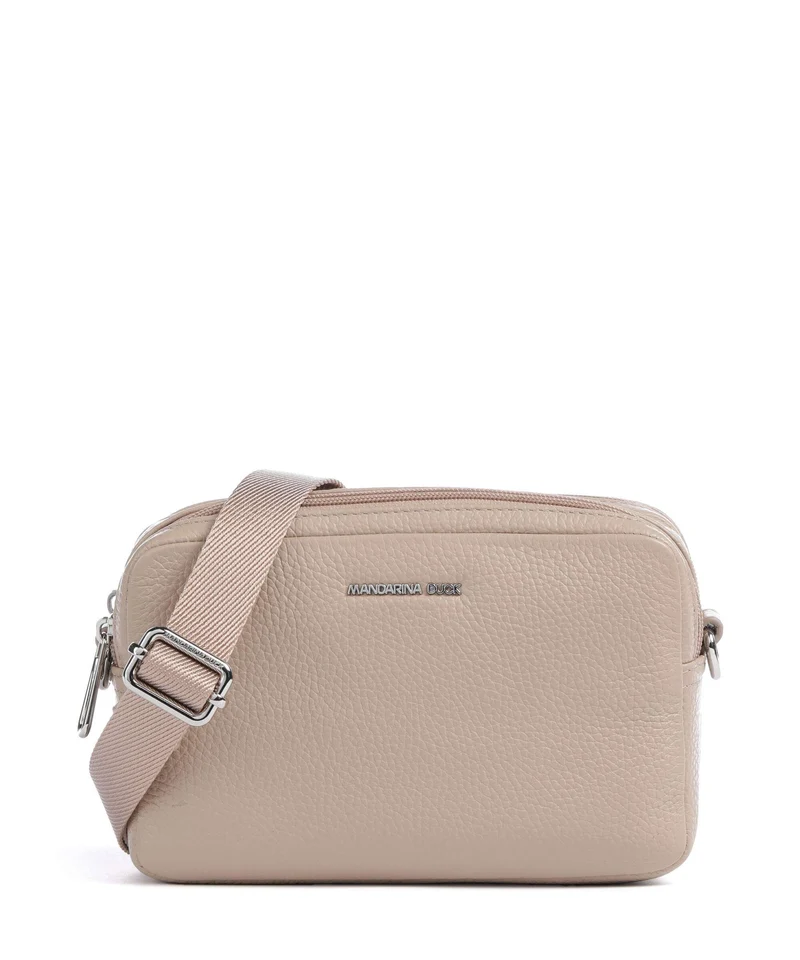 Mandarina Duck Mellow Leather Crossover väska warm taupe