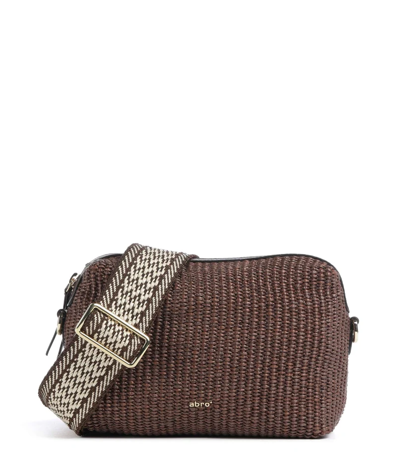 Abro Raffia Kaia Crossover väska wood