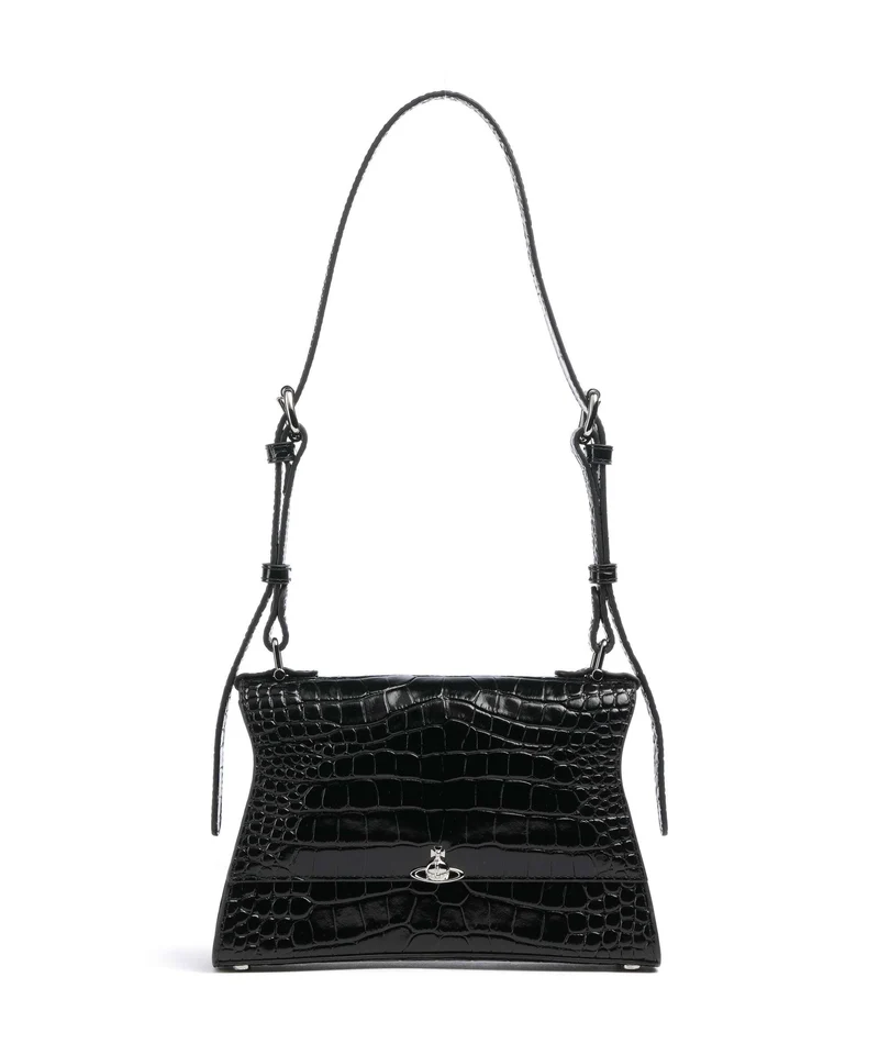 Vivienne Westwood Bianca Embossed Croc S Axelremsväska black