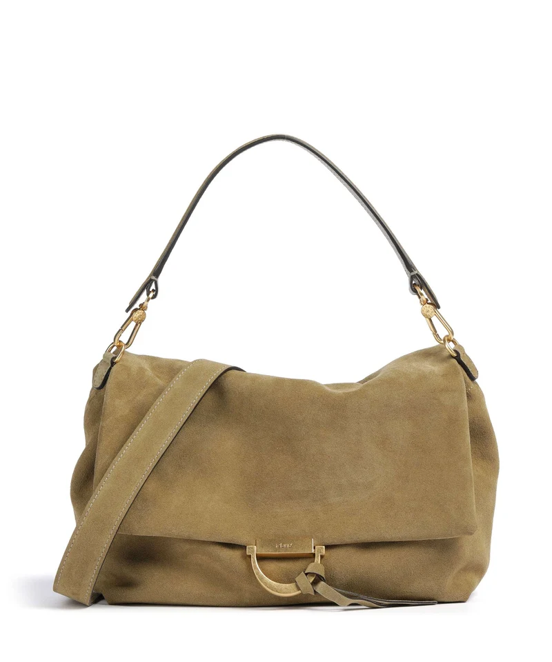Abro Suede Temi Large Axelremsväska mud