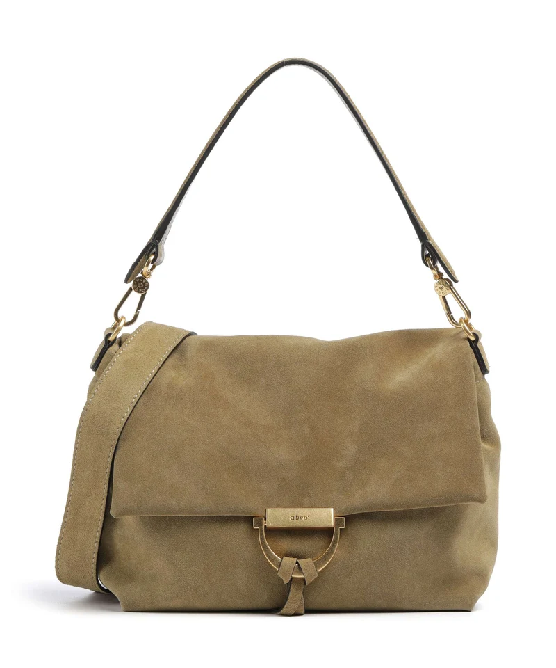 Abro Suede Temi Medium Axelremsväska mud
