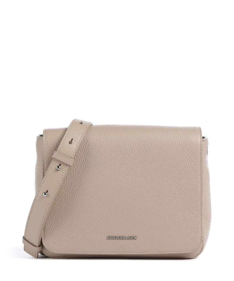 Mandarina Duck Mellow Leather Axelremsväska warm taupe