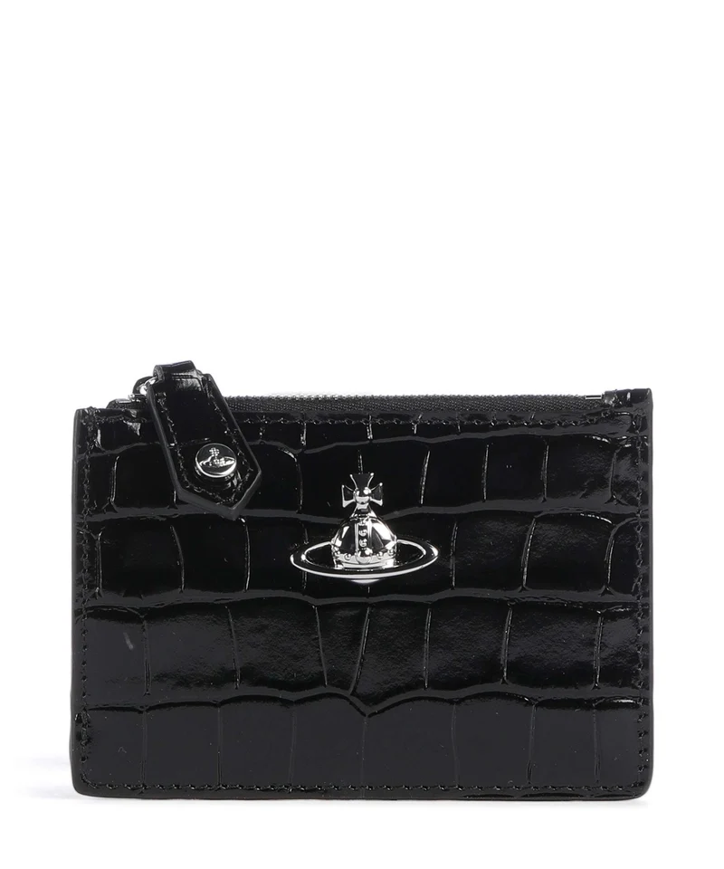 Vivienne Westwood Embossed Croc Slim Korthållare black