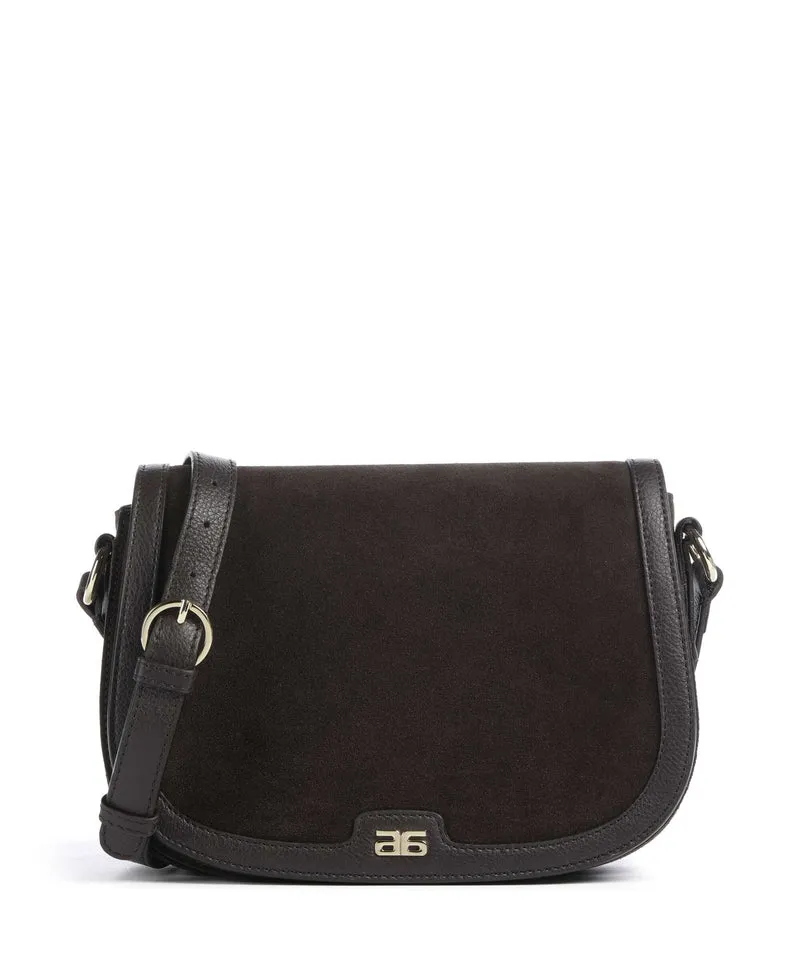 Abro Suede Rosalia Crossover väska dark brown