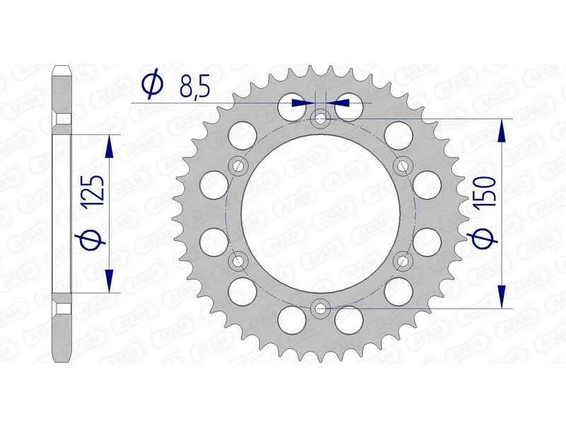 AFAM Aluminium Rear Sprocket 72304 - 520 72304N-43