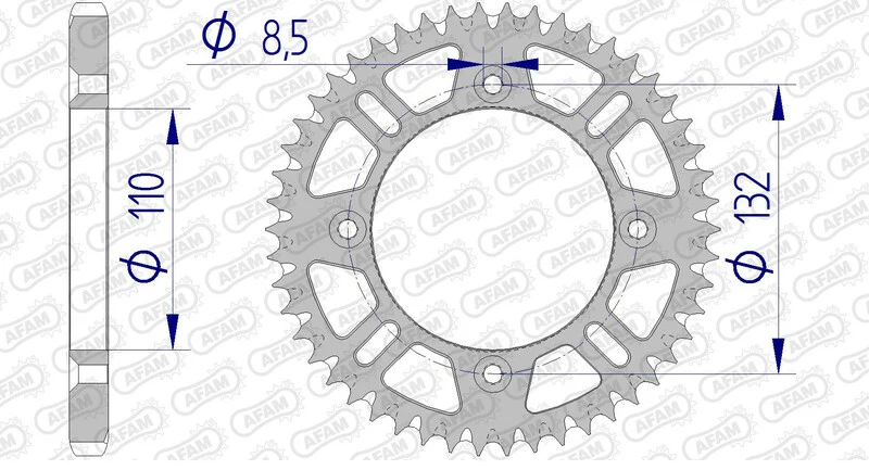 AFAM Aluminium Ultra-Light Self-Cleaning Rear Sprocket 72102 - 428 72102+51