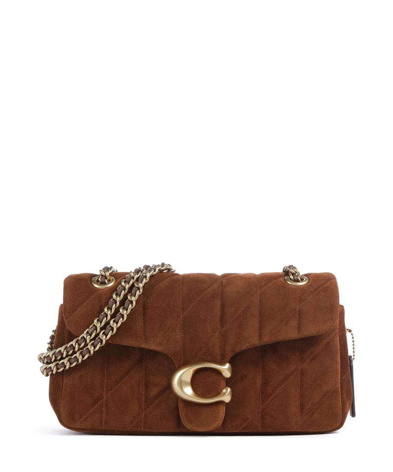 Coach Tabby Quilted Suede 26 Axelremsväska warm brown