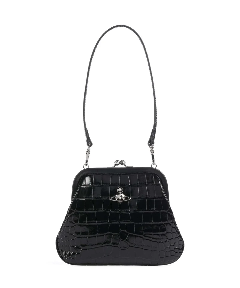 Vivienne Westwood Vivienne Embossed Croc Axelremsväska black
