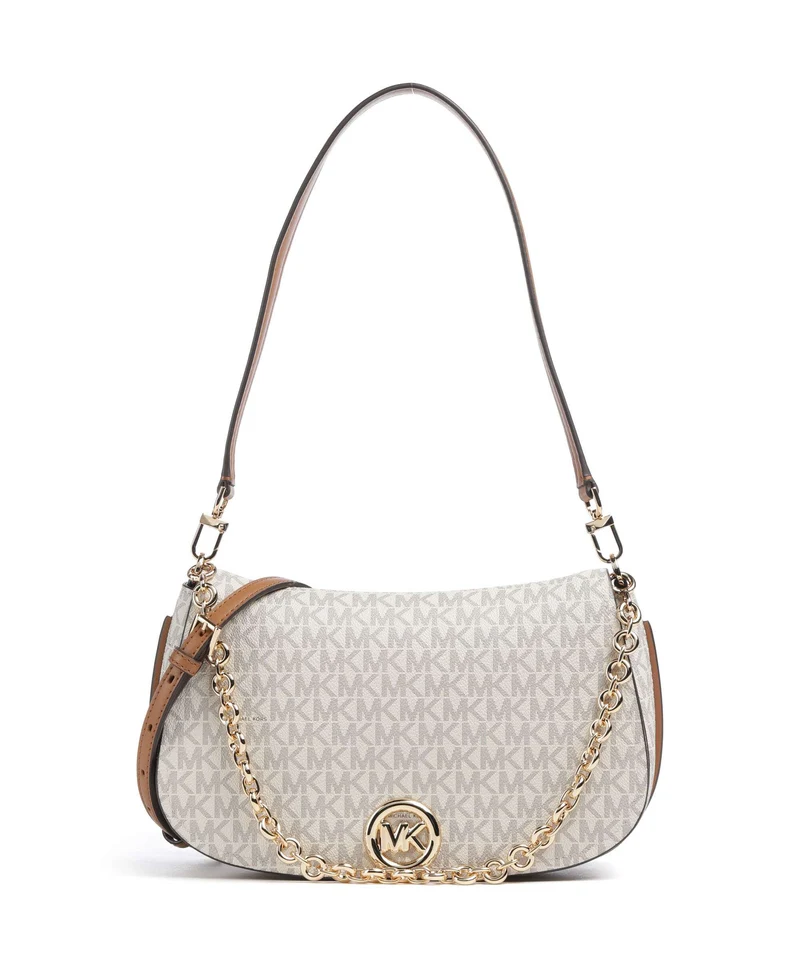 Michael Kors Nolita Medium Axelremsväska vanilla/acorn