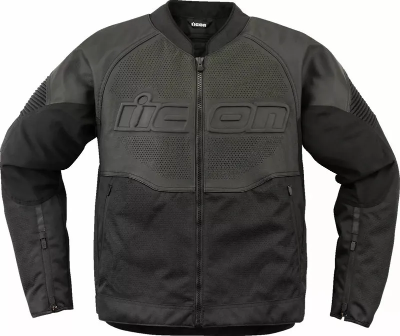 ICON JACKET OVERLORD3 LEATHER BK MD 2810-4113