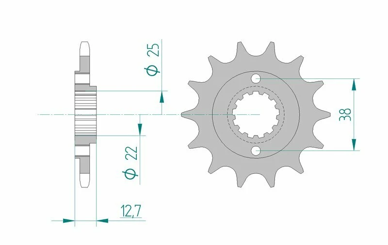 AFAM Steel Standard Front Sprocket 24505 - 520 24505-14