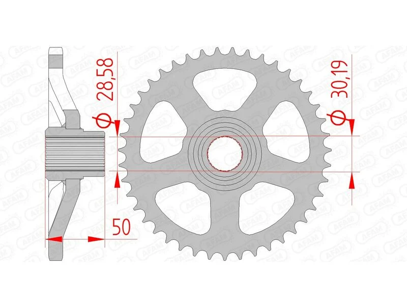 AFAM Steel Standard Rear Sprocket 35100 - 415 35100-44