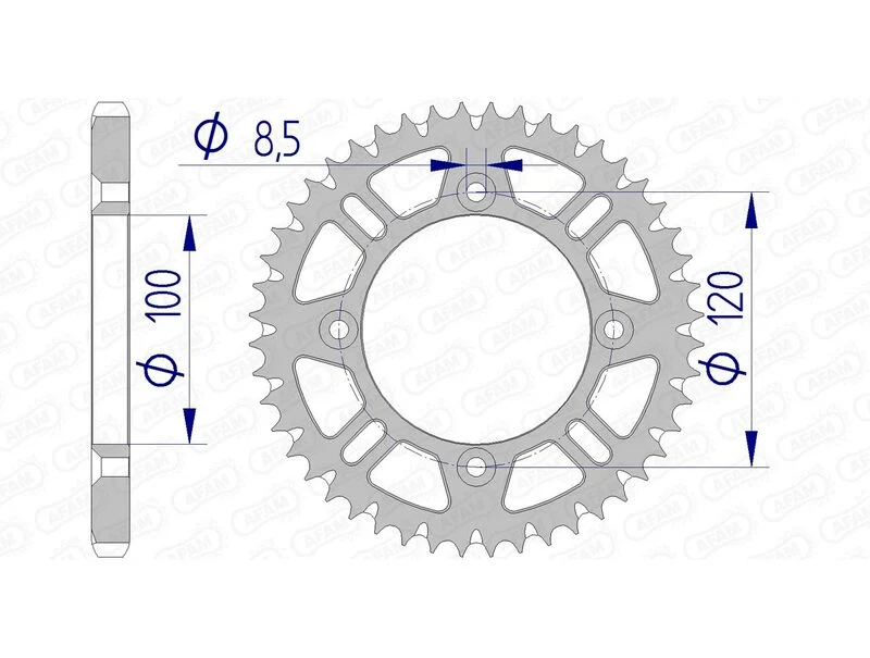 AFAM Aluminium Ultra-Light Self-Cleaning Rear Sprocket 15104 - 428 15104+48