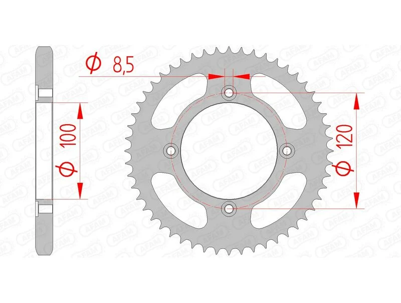 AFAM Steel Standard Rear Sprocket 38200 - 428 38200-46