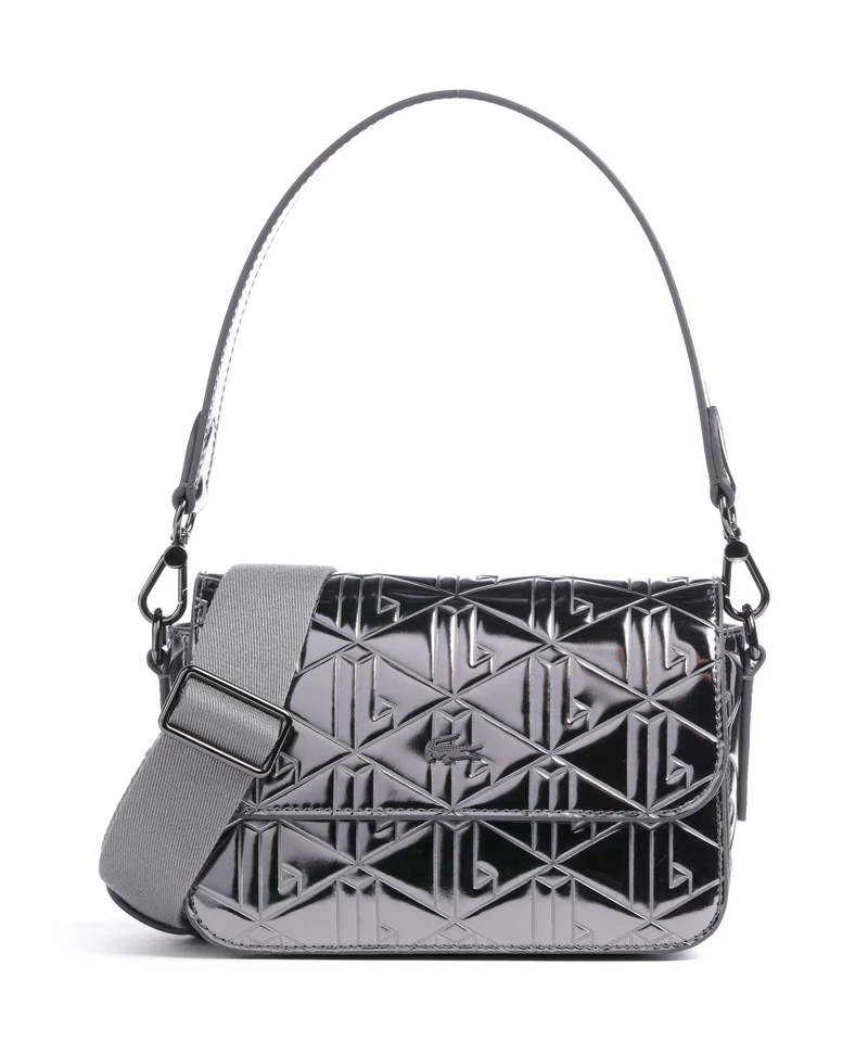 Lacoste Holiday Axelremsväska shiny dark silver