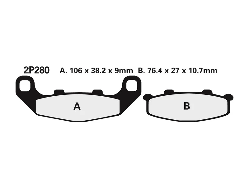 NISSIN Street Semi-Metallic Brake pads - 2P-280NS 2P-280NS