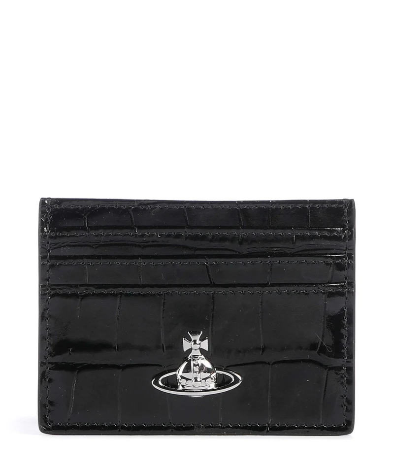 Vivienne Westwood Embossed Croc Korthållare black