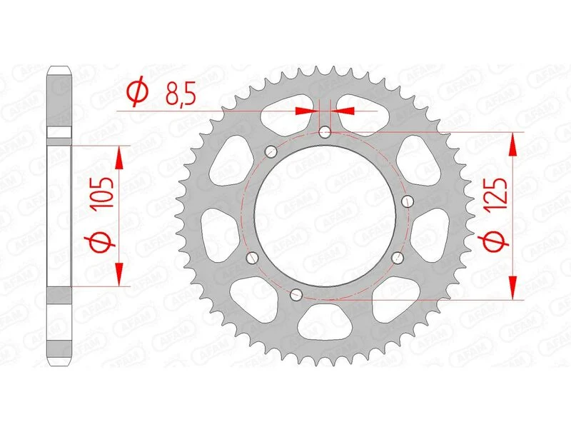 AFAM Steel Standard Rear Sprocket 47200 - 428 47200-48