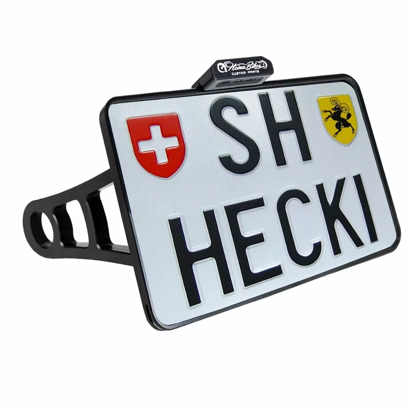 HEINZ BIKES LIC.PLT. SM W/TL BK SWITZ HBSKZ-XL-CH