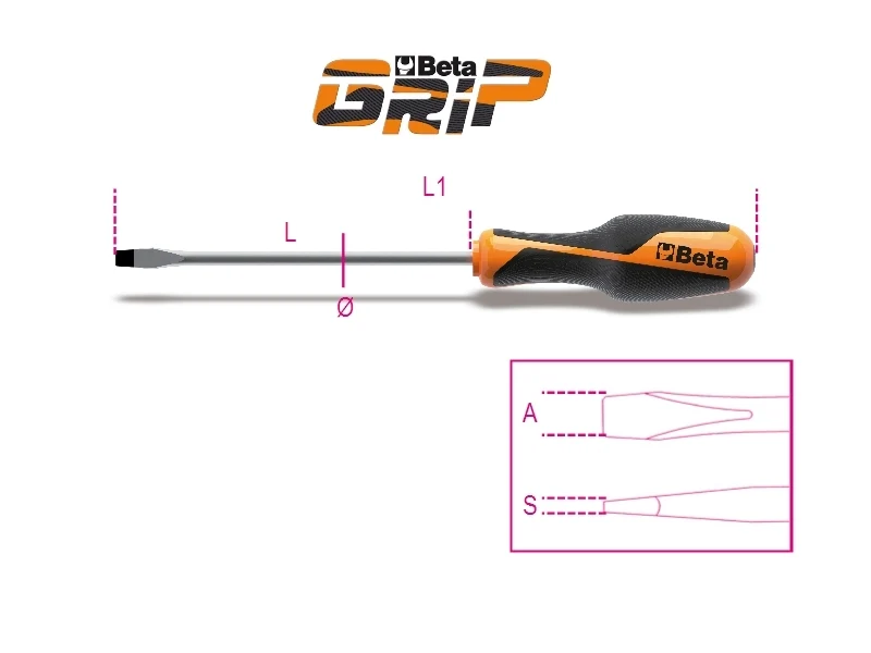 BETA Slotted Head Screwdriver 3,5x75mm 012600018