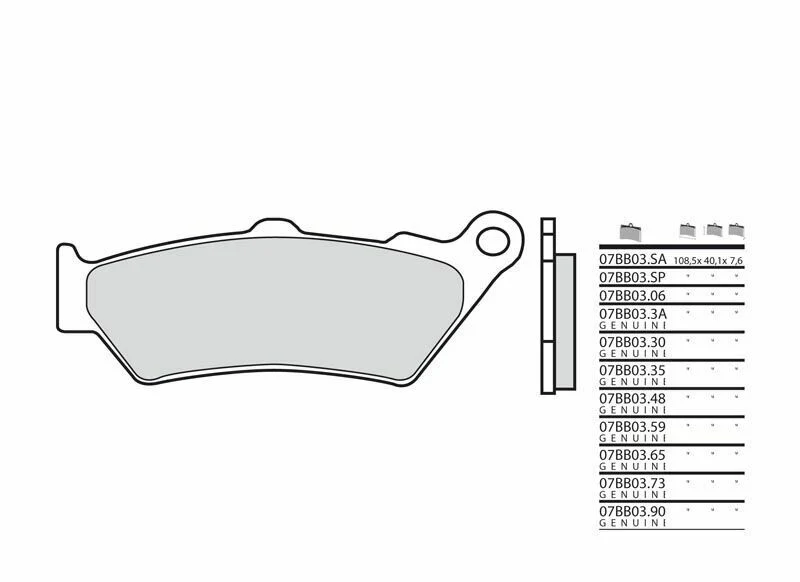 BREMBO Genuine Sintered Metal Brake pads - 07BB0359 07BB0359