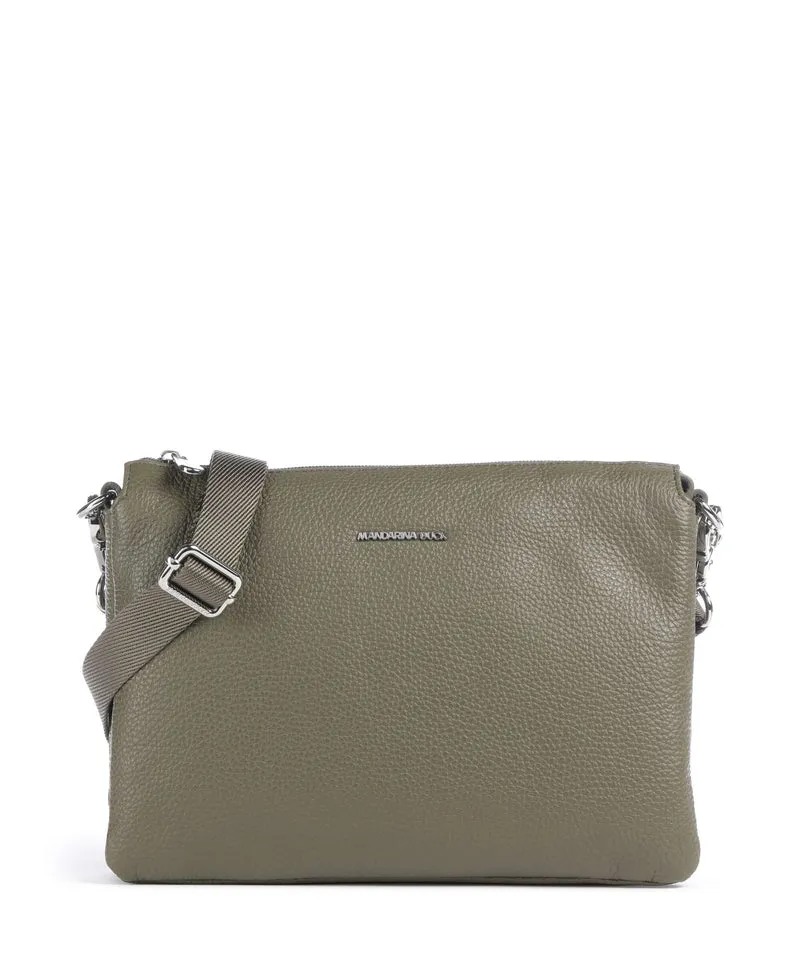 Mandarina Duck Mellow Leather Crossover väska winter olive