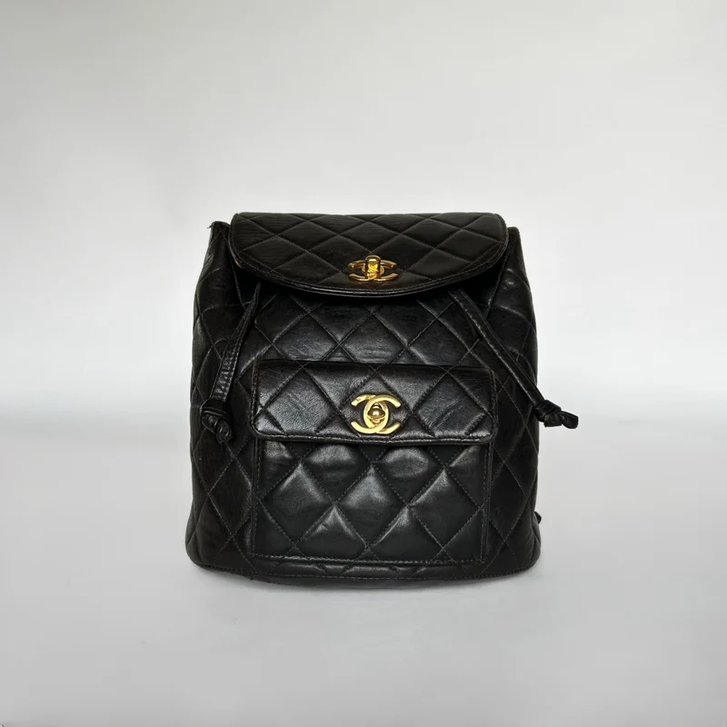 Chanel Duma Ryggsäck Lammskinn Läder