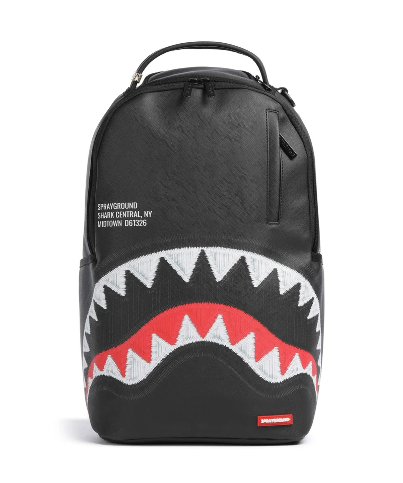 Sprayground Shark Central Black Embroidered Shark Ryggsäck black