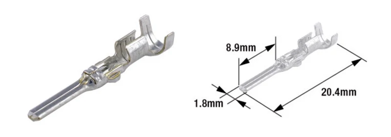 TOURMAX Hane-terminalstift Typ 070 (FRA) – Mässing – 50-pack – ETP-64