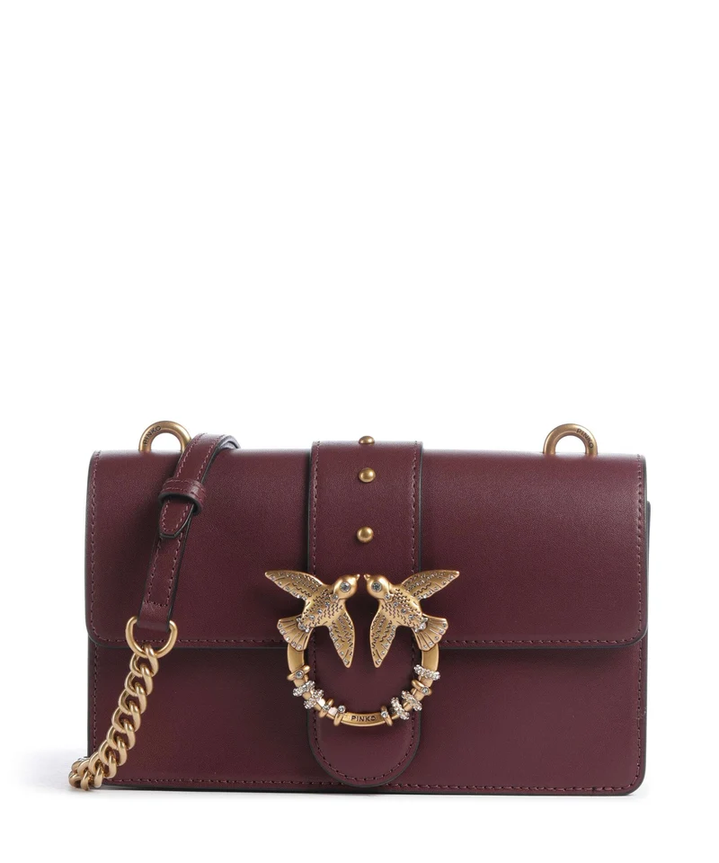 Pinko Love One Mini New Buckle Crossover väska ribes intenso/antique gold