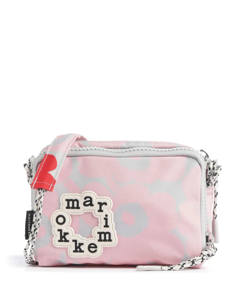 Marimekko Iloisa Unikko Kioski Mini Crossover väska light pink/grey/red