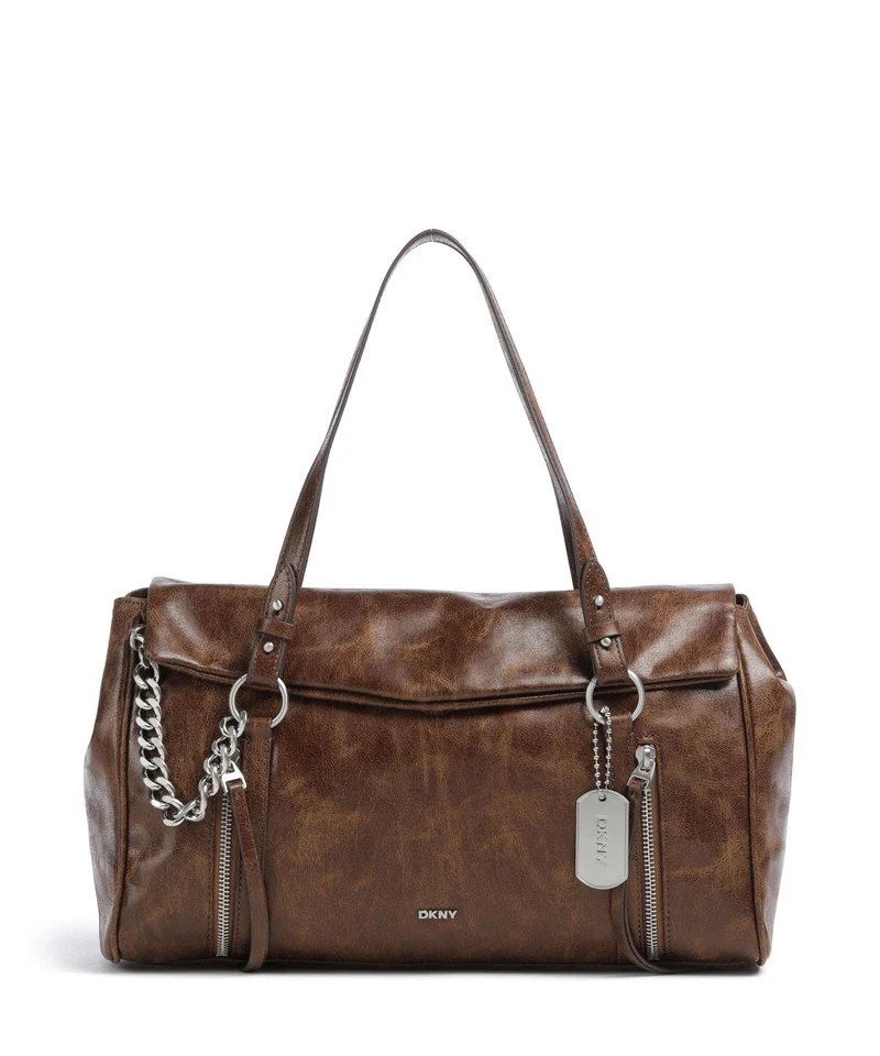 DKNY Skye Medium Axelremsväska walnut