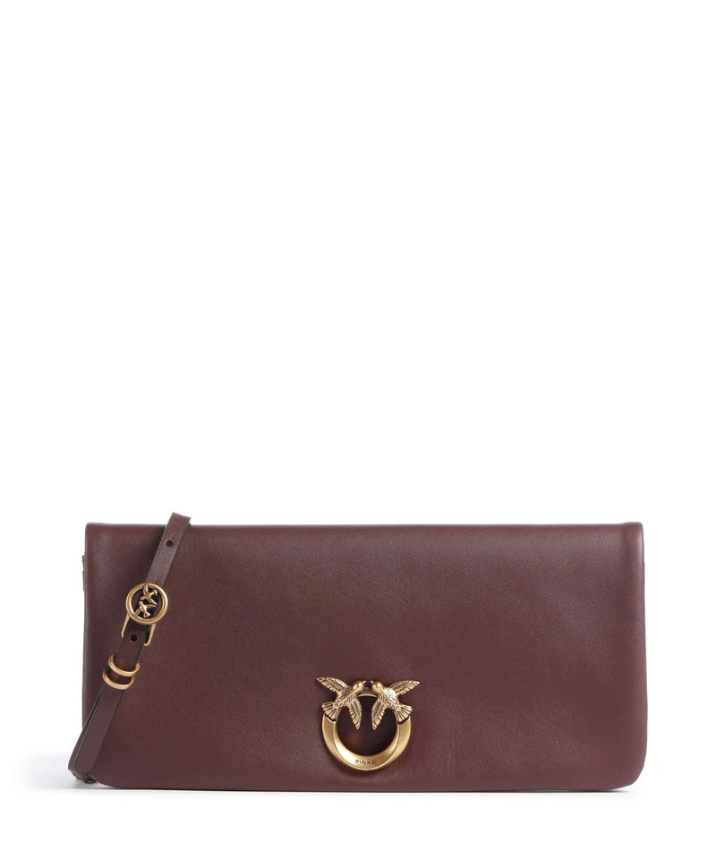 Pinko Click Soft Classic Crossover väska castano intenso/antique gold