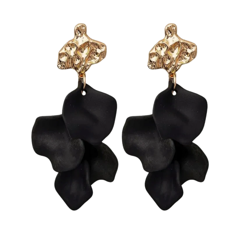 Hammered Earrings - Matt Black