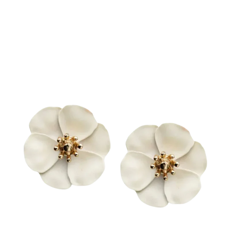 Flower Small Earrings - Soft Yellow