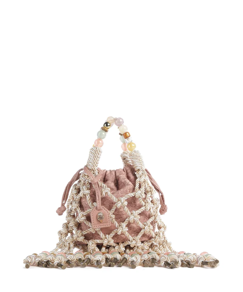 Kurt Geiger Macrame Mini Crossover väska cream