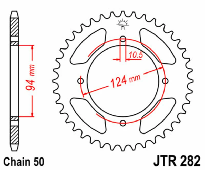 JT SPROCKETS Steel Standard Rear Sprocket 282 - 530 JTR282.37