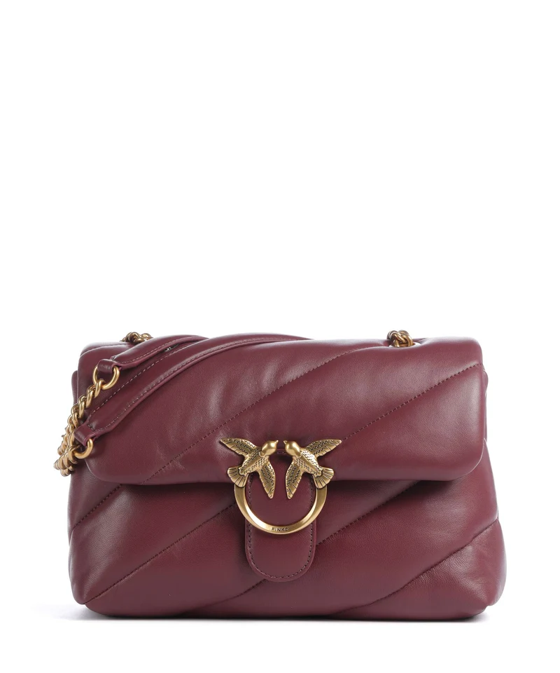 Pinko Love Puff Classic Axelremsväska ribes intenso/antique gold