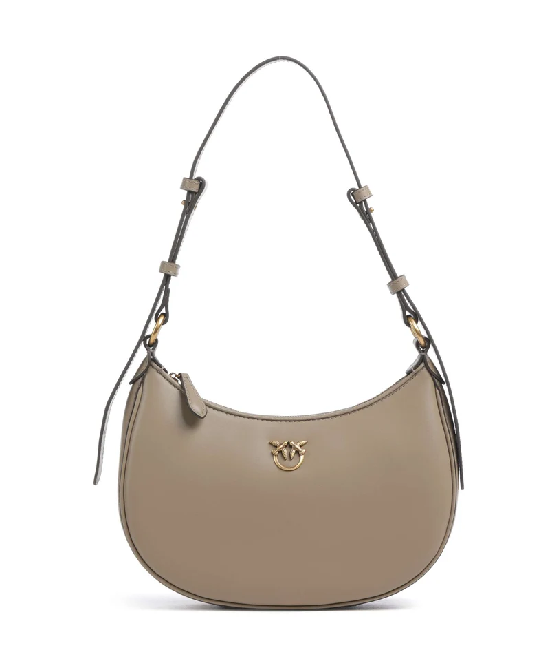 Pinko Half Moon Mini Axelremsväska grigio talpa/antique gold