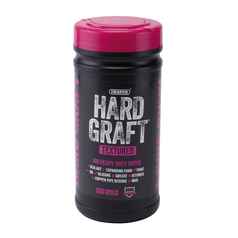 DRAPER Hard Graft Multipurpose Textured Wipes (Tub of 100) 12435.0