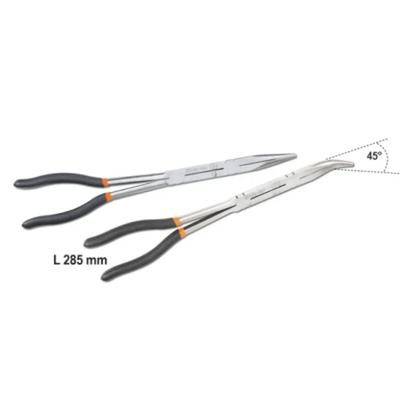 BETA Set of 2 Extra-Long Knurled Double Swivel Nose Pliers 010090060