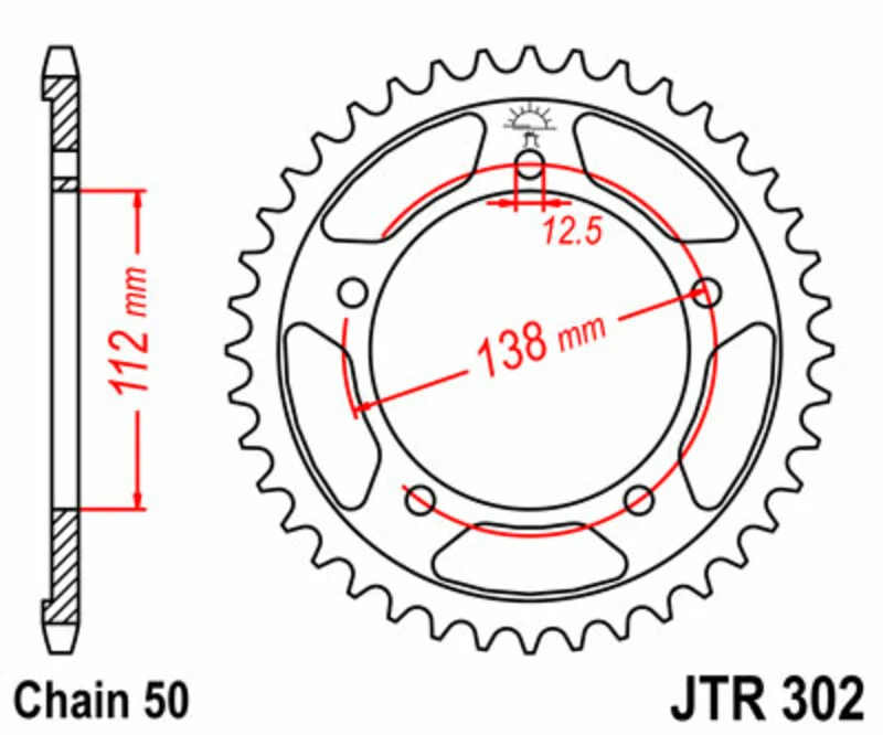 JT SPROCKETS Steel Standard Rear Sprocket 302 - 530 JTR302.44