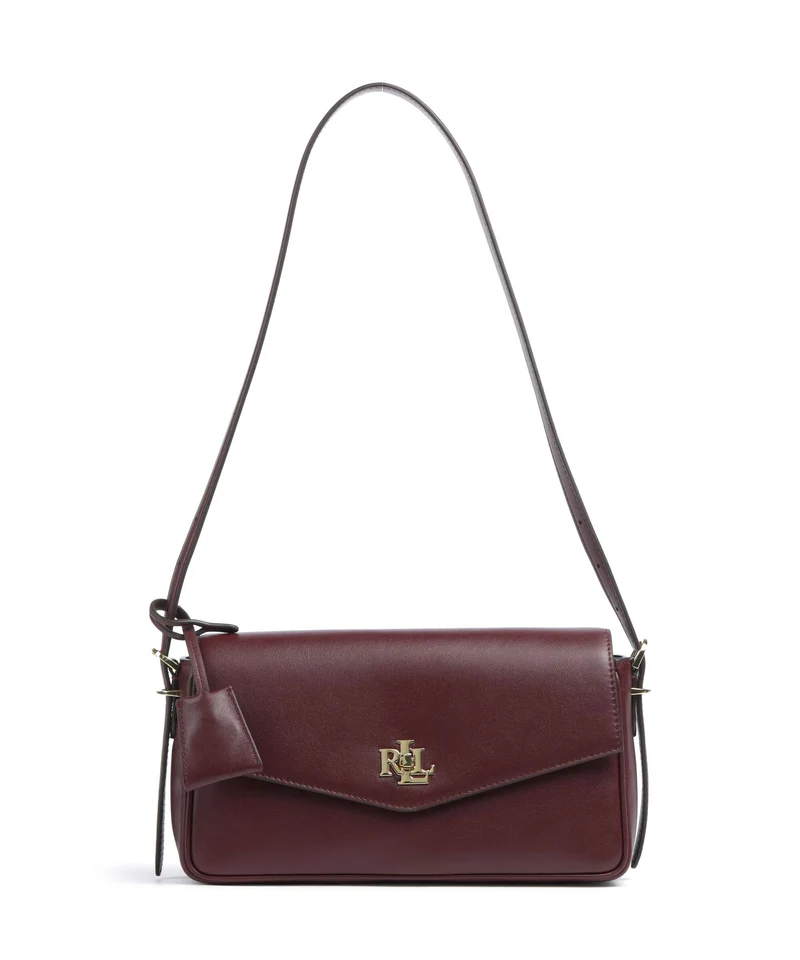 Lauren Ralph Lauren Farrah Medium Axelremsväska dark garnet