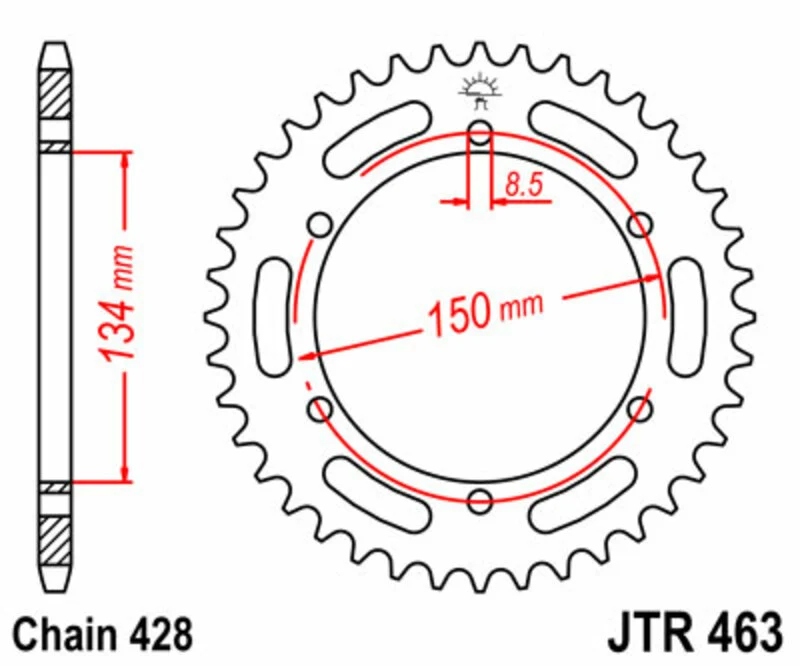 JT SPROCKETS Steel Standard Rear Sprocket 463 - 428 JTR463.50