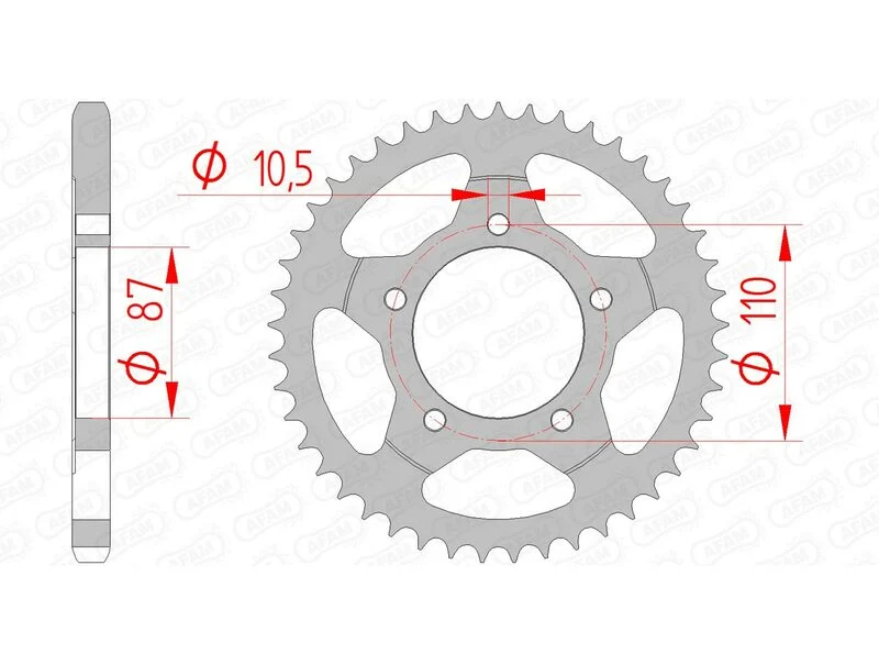 AFAM Steel Standard Rear Sprocket 14404 - 525 14404-47