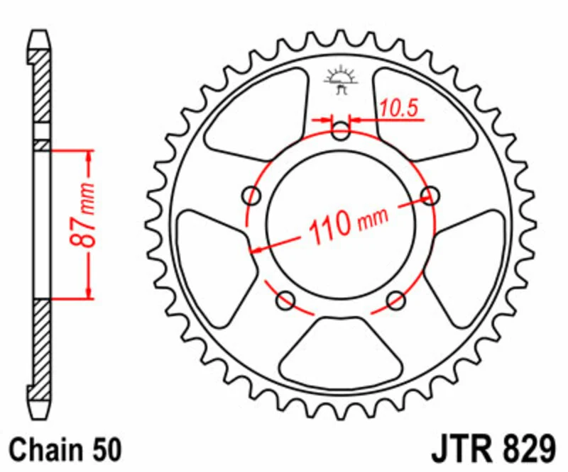 JT SPROCKETS Steel Standard Rear Sprocket 829 - 530 JTR829.44