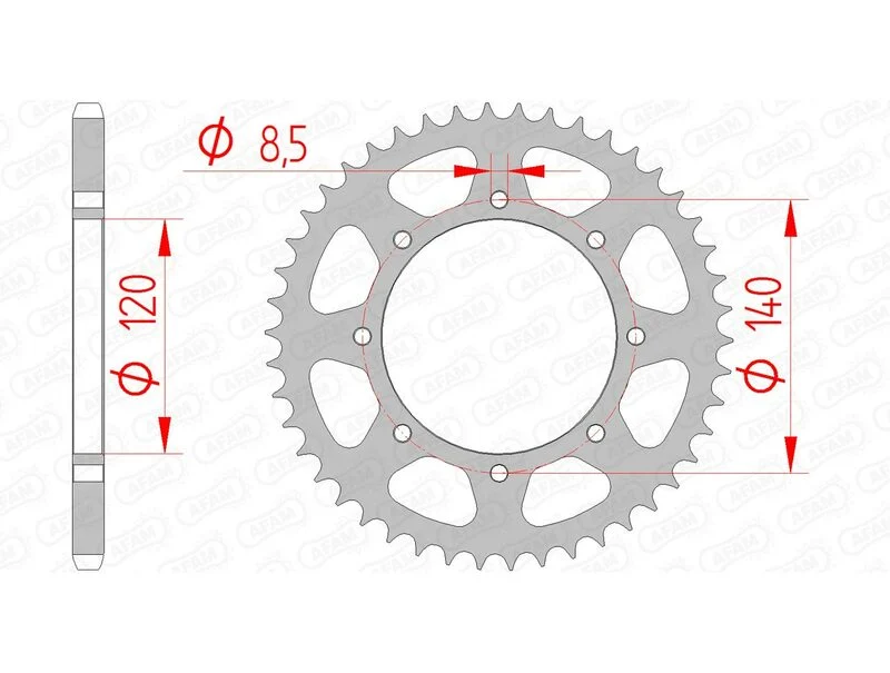 AFAM Steel Standard Rear Sprocket 16600 - 520 16600-42